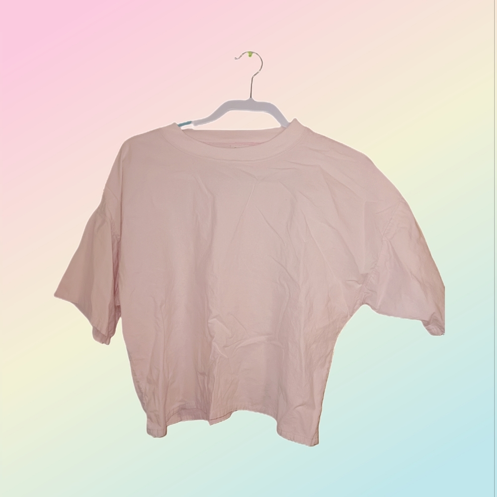 💎 Vintage T shirt, Baby pink, Cropped
